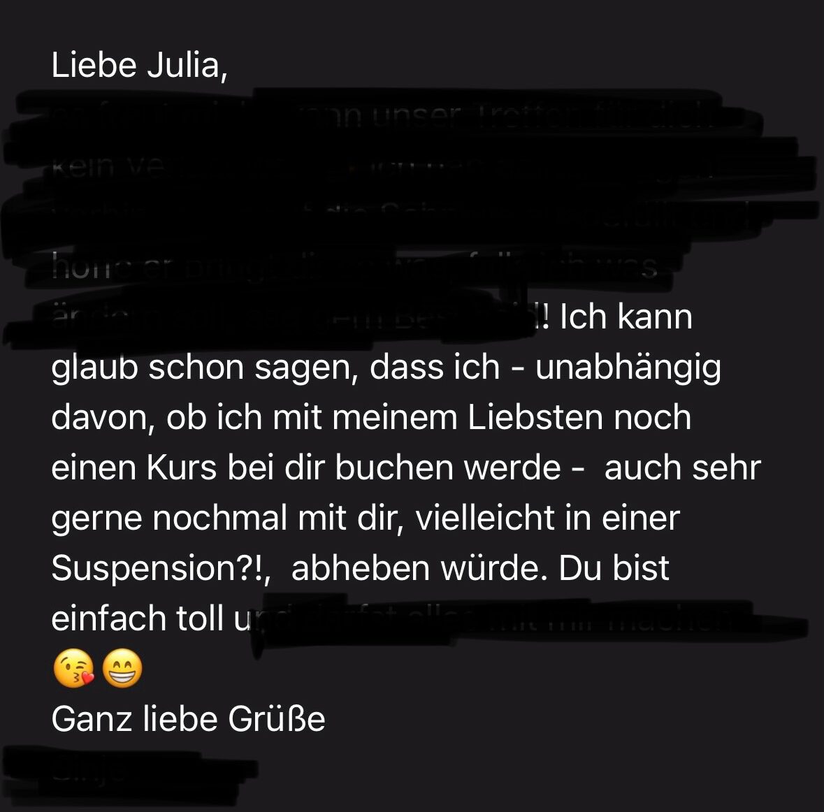 Feedback sich fesseln lassen Julia Seifried